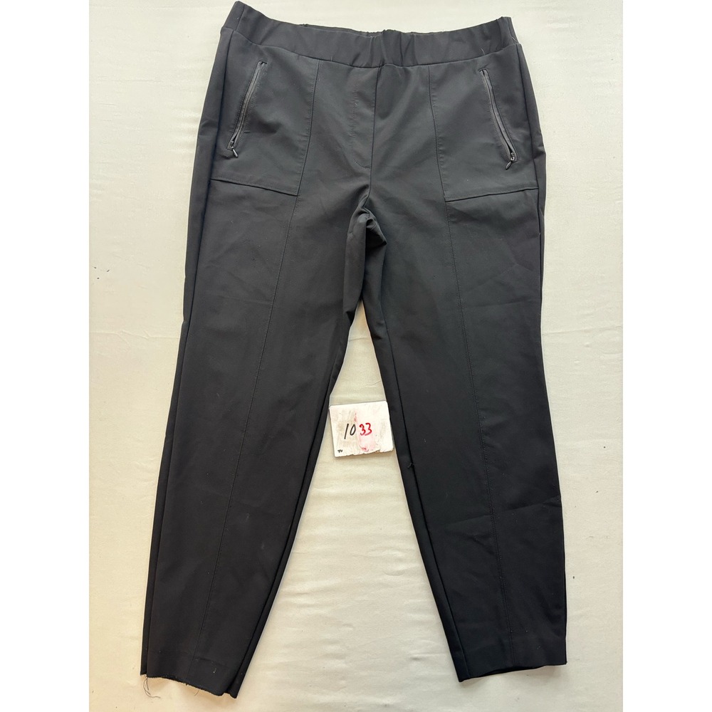 Lane Bryant Womens Black Stretch Ankle Pants Size 16 Zipper Pockets Tapered Leg